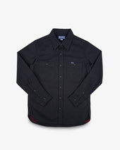 9oz Cotton Linen Work Shirt - Black