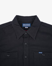 9oz Cotton Linen Work Shirt - Black