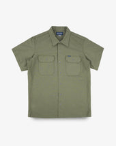 8oz Ripstop Short Sleeved Mechanic Shirt - Military Green