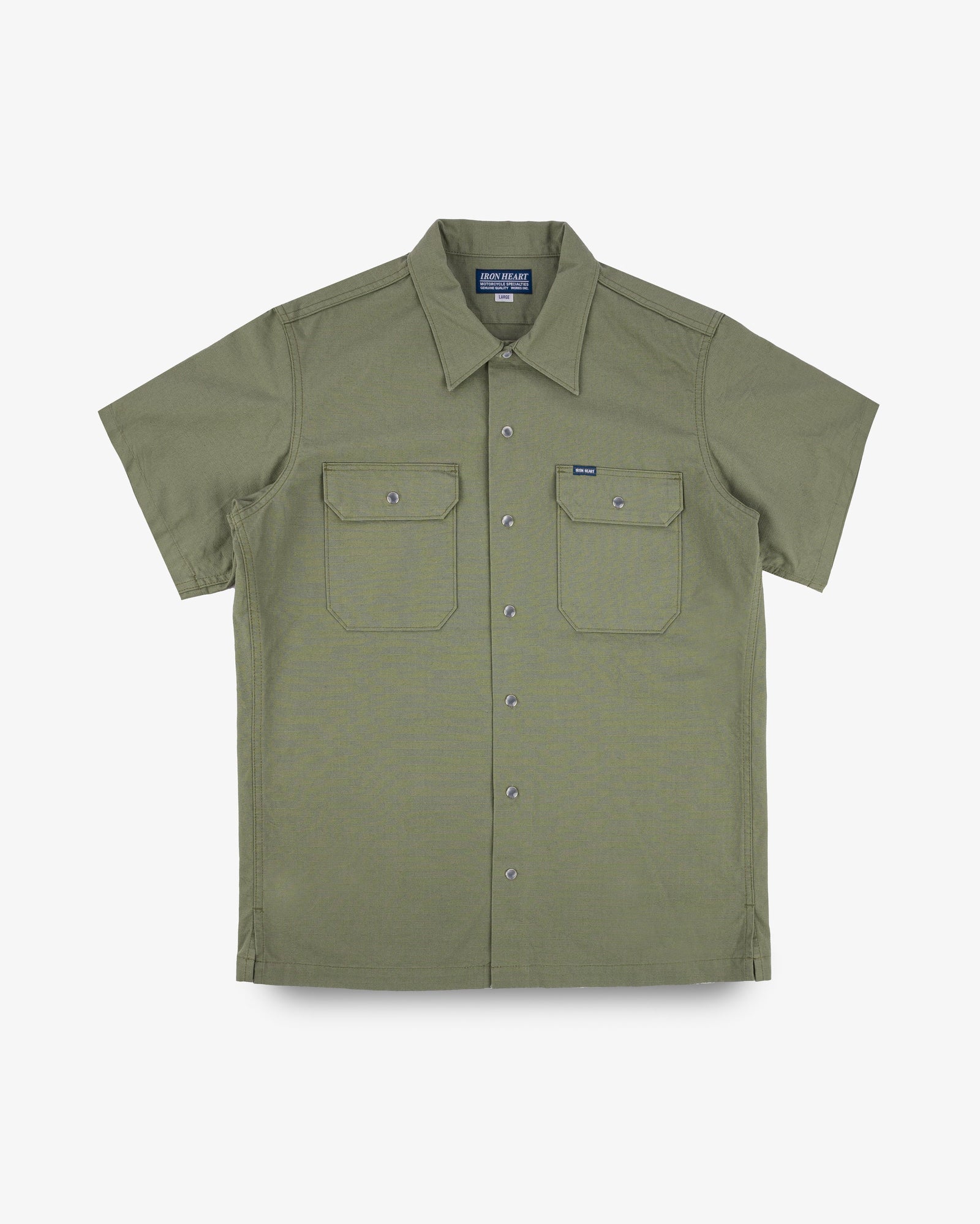 8oz Ripstop Short Sleeved Mechanic Shirt - Military Green