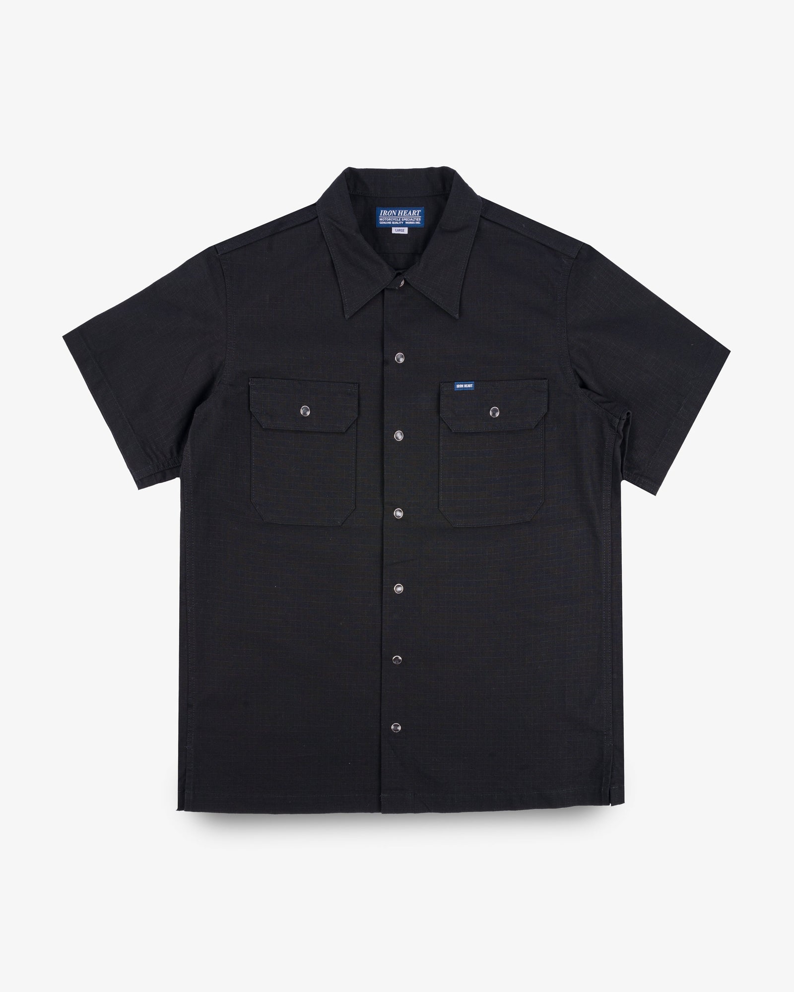 8oz Ripstop Short Sleeved Mechanic Shirt - Black