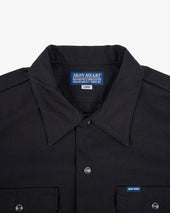 8oz Ripstop Short Sleeved Mechanic Shirt - Black