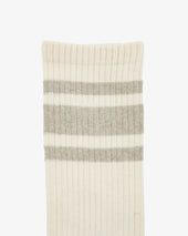 Decka Showatabé Organic '80s Skater Socks - Ecru x Grey