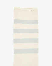 Decka Showatabé Organic Striped Pile Socks - Ecru x Blue