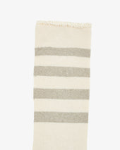 Decka Showatabé Organic Striped Pile Socks - Ecru x Grey