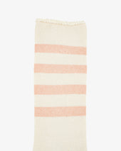Decka Showatabé Organic Striped Pile Socks - Ecru x Orange
