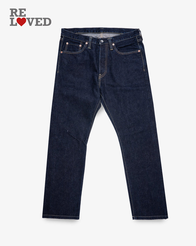 14oz Broken Twill Selvedge Denim Slim Cut Jeans - Indigo (IH-555SBR-14) Tag 33, Hemmed to 28.5"