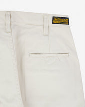 9oz Mercerised Selvedge Cotton Relaxed Tapered Cut Chinos - Ivory