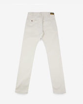 9oz Mercerised Selvedge Cotton Slim Tapered Chinos - Ivory