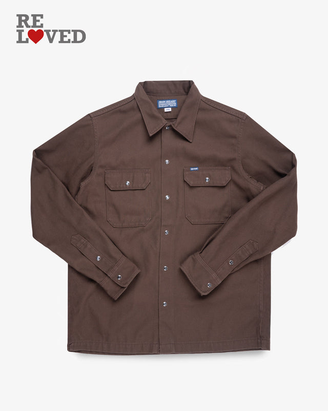 11oz T/C Mechanic Shirt - Brown (IHSH-364-BRN) Size Large