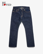 17oz Selvedge Denim Slim Cut Jeans - Natural Indigo (IH-555N) Tag 33, Hemmed to 29.0"