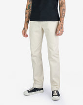 9oz Mercerised Selvedge Cotton Slim Tapered Chinos - Ivory
