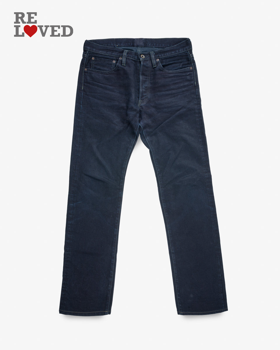 14oz Selvedge Denim Straight Cut Jeans Overdyed Black Tag 31 Hemmed To 33 0
