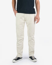 9oz Mercerised Selvedge Cotton Relaxed Tapered Cut Chinos - Ivory