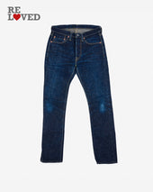 16oz Vintage Selvedge Denim Super Slim Cut Jeans - Indigo (IH-555S-16) Tag 29, Hemmed to 29.5''