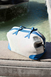 Sac Bertie Toile Et Taurillon Bleu Cyan