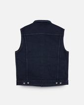 21oz Selvedge Denim Modified Type III Vest - Indigo Overdyed Black