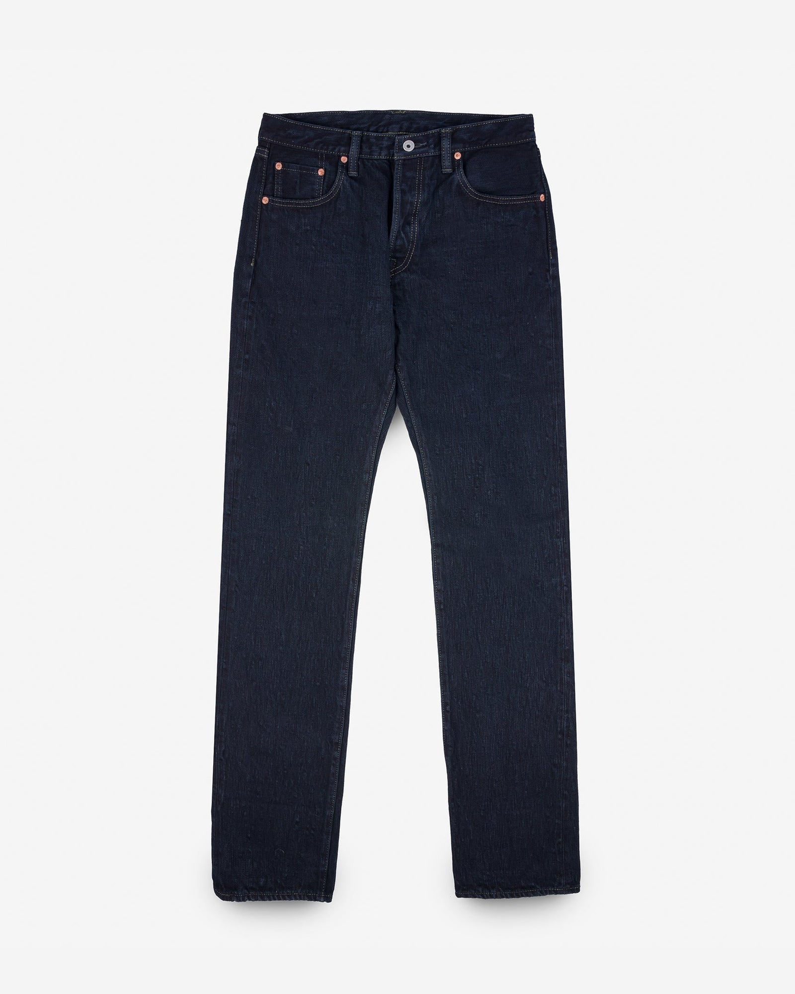 16oz Slubby Selvedge Denim Straight Cut Jeans - Indigo Overdyed Black