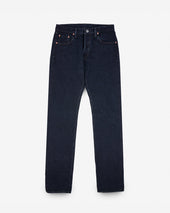16oz Slubby Selvedge Denim Straight Cut Jeans - Indigo Overdyed Black