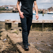 16oz Slubby Selvedge Denim Straight Cut Jeans - Indigo Overdyed Black