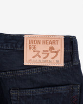 16oz Slubby Selvedge Denim Slim Straight Cut Jeans - Indigo Overdyed Black