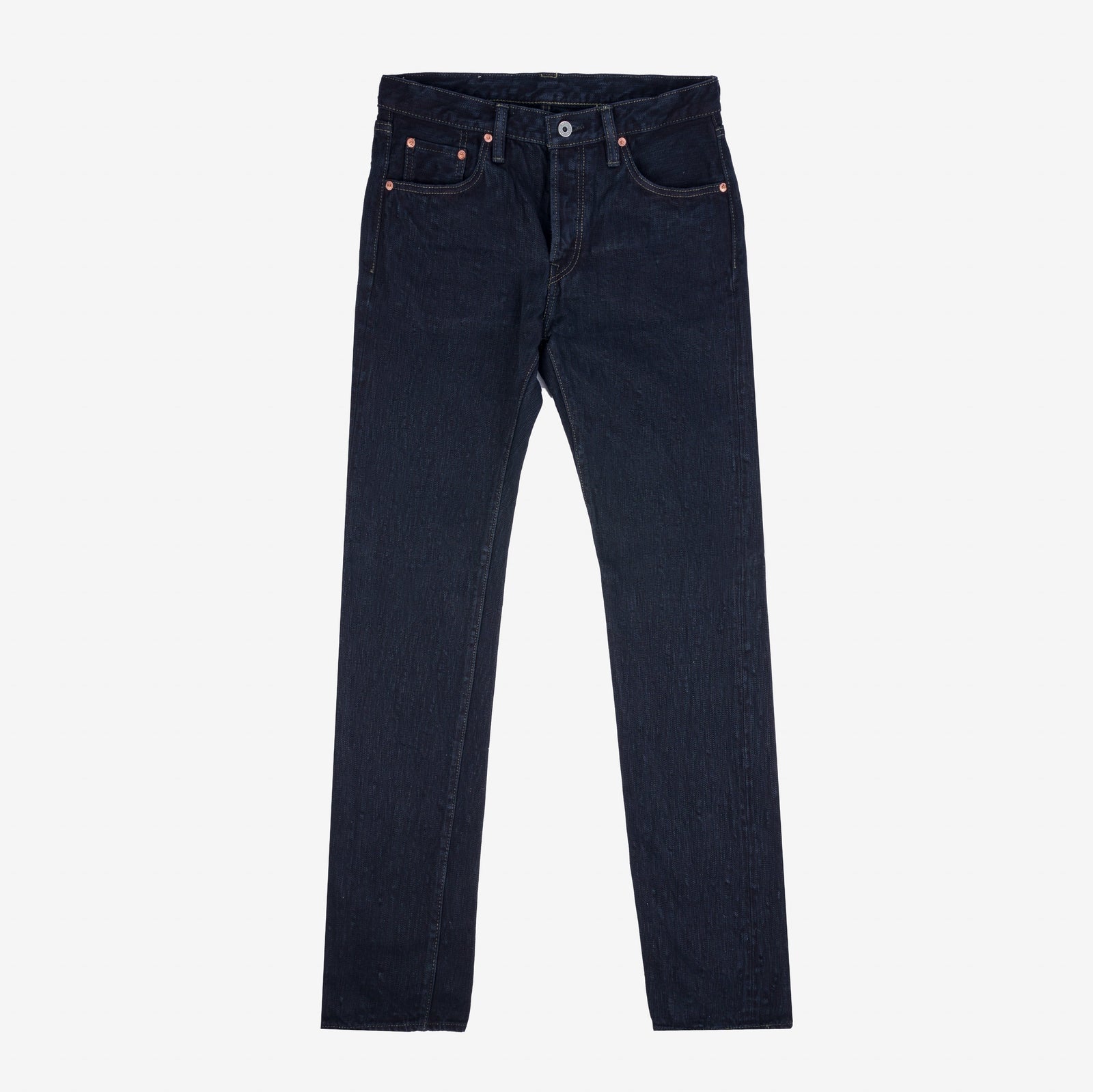 16oz Slubby Selvedge Denim Slim Straight Cut Jeans - Indigo Overdyed Black