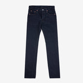 16oz Slubby Selvedge Denim Slim Straight Cut Jeans - Indigo Overdyed Black