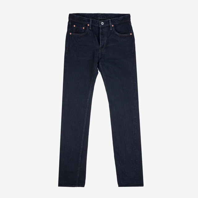 16oz Slubby Selvedge Denim Slim Straight Cut Jeans - Indigo Overdyed Black