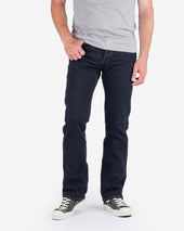16oz Slubby Selvedge Denim Slim Straight Cut Jeans - Indigo Overdyed Black