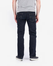 16oz Slubby Selvedge Denim Slim Straight Cut Jeans - Indigo Overdyed Black
