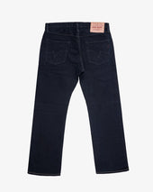 14oz Selvedge Denim Slim Straight Cut Jeans - Indigo Overdyed Black (IH-666s-142od) Tag 33, Hemmed to 27.0"