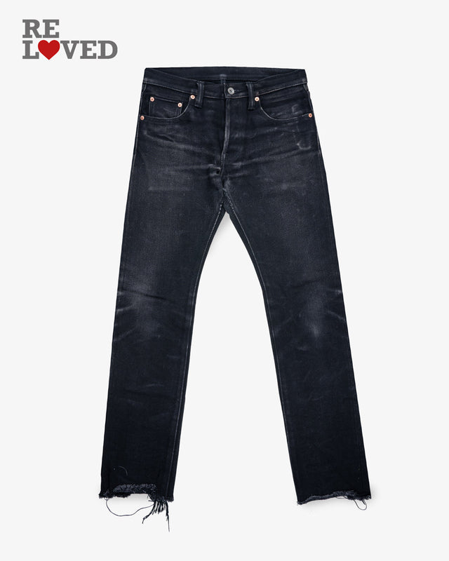 21oz Selvedge Denim Slim-Tapered Cut Jeans - Black (IH-8301S) Tag 30, Hemmed to 30.5"