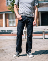 16oz Slubby Selvedge Denim Slim Straight Cut Jeans - Indigo