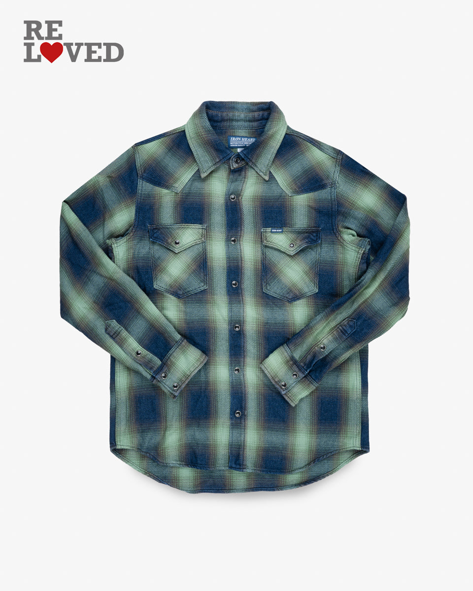 9oz Selvedge Ombr Check Western Shirt Size Large