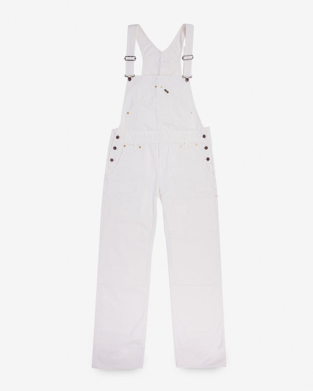 10.5oz Herringbone Double Knee Overalls - White