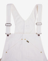 10.5oz Herringbone Double Knee Overalls - White