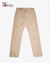 9oz Mercerised Selvedge Cotton Chinos - Khaki (IH-717-KHA) Tag 32, Hemmed to 27.0"