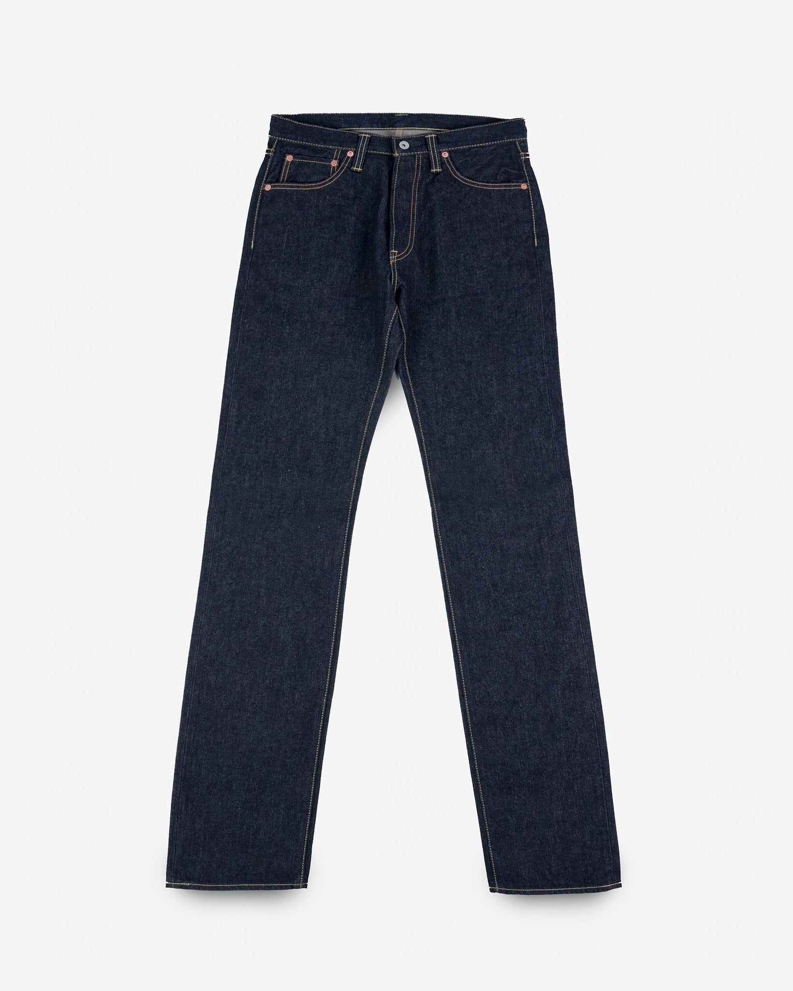 14oz Broken Twill Selvedge Denim Straight Cut Jeans - Indigo
