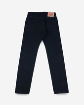 14oz Broken Twill Selvedge Denim Straight Cut Jeans - Indigo Overdyed Black