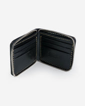 Zip-Secured Shell Cordovan Wallet - Navy Blue