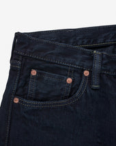 16oz Slubby Selvedge Denim Slim Cut Jeans - Indigo Overdyed Black