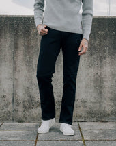 14oz Broken Twill Selvedge Denim Slim Cut Jeans - Indigo Overdyed Black