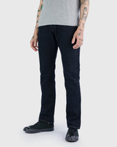 14oz Broken Twill Selvedge Denim Slim Cut Jeans - Indigo Overdyed Black