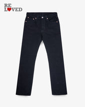 14oz Selvedge Denim Slim Straight Cut Jeans - Black/Black (IH-666S-142bb) Tag 31, Hemmed to 32.0"