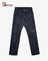 21oz Selvedge Denim Medium/High Rise Tapered Cut Jeans - Superblack (Fades To Grey) (IH-888S-SBG) Tag 31, Hemmed to 30.5"
