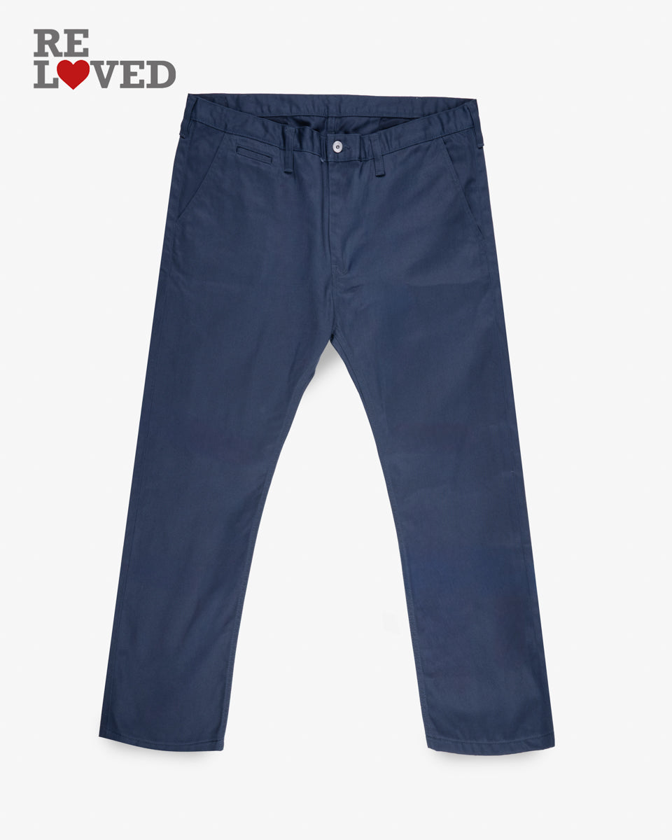 9oz Mercerised Selvedge Cotton Slim Tapered Chinos Tag 44 Hemmed To 28 5