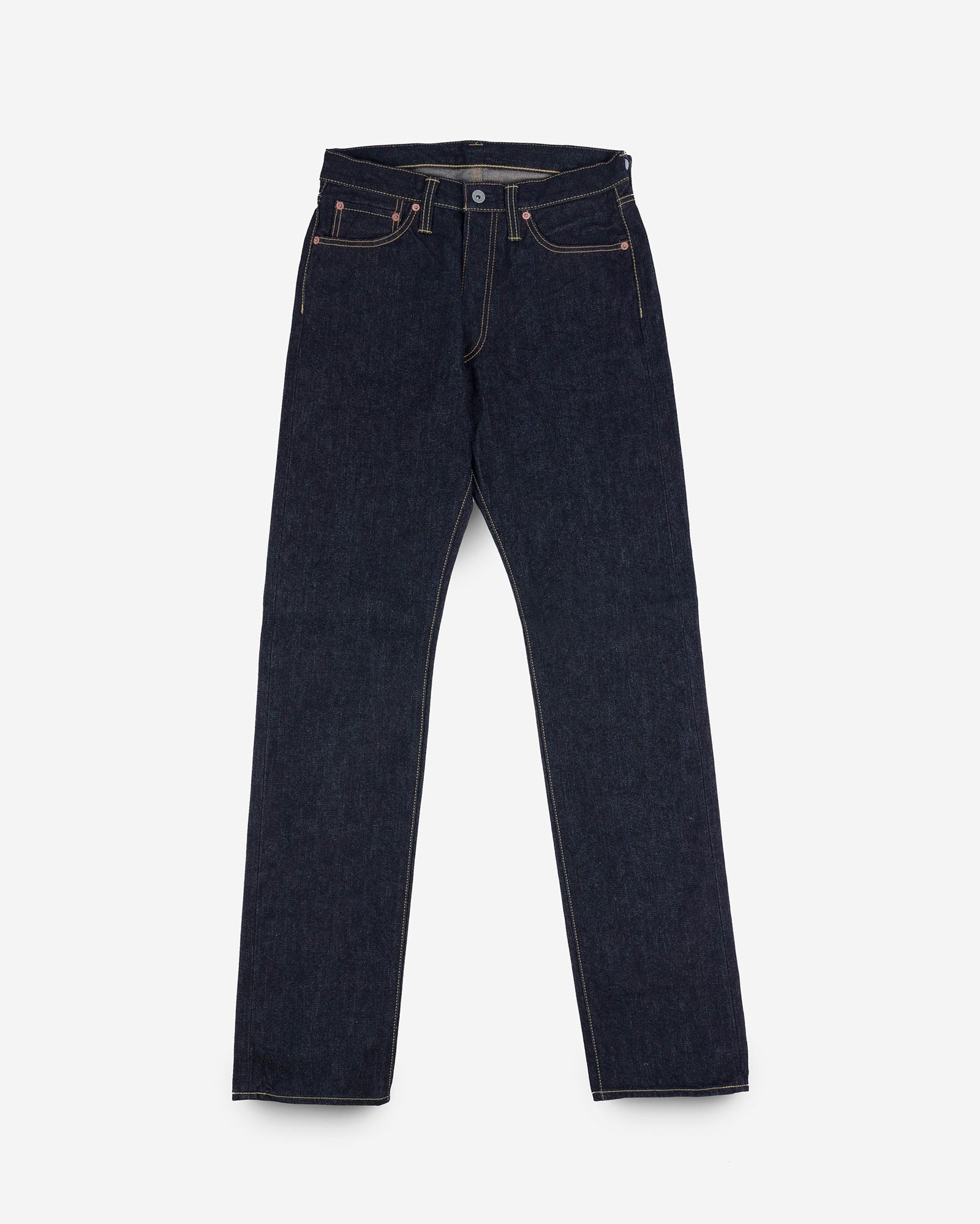 14oz Broken Twill Selvedge Denim Relaxed Tapered Cut Jeans - Indigo