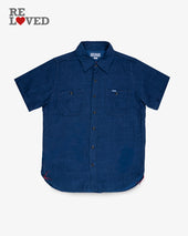 5oz Double Gauze Short Sleeved Work Shirt - Indigo (IHSH-417-IND) Size Medium