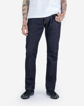 14oz Broken Twill Selvedge Denim Relaxed Tapered Cut Jeans - Indigo