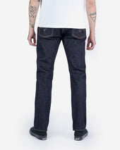14oz Broken Twill Selvedge Denim Relaxed Tapered Cut Jeans - Indigo